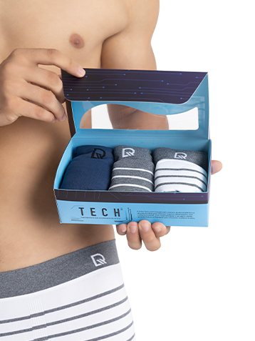 KIT 3 BOXER SEM COSTURA LISTRAS