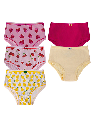 KIT 5 CACINHAS INFANTIL COTTO LISO,ESTAM 2