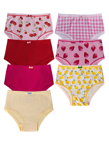 KIT 7 CALCINHAS INFANTIL COTTON LISO,EST 3