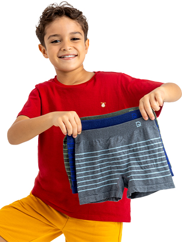 KIT 3 BOXER INFANTIL SEM COSTURA LISTRAS