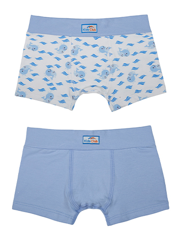 DUO CUECA BOXER KIDS CLUB MINHA 1º CUECA