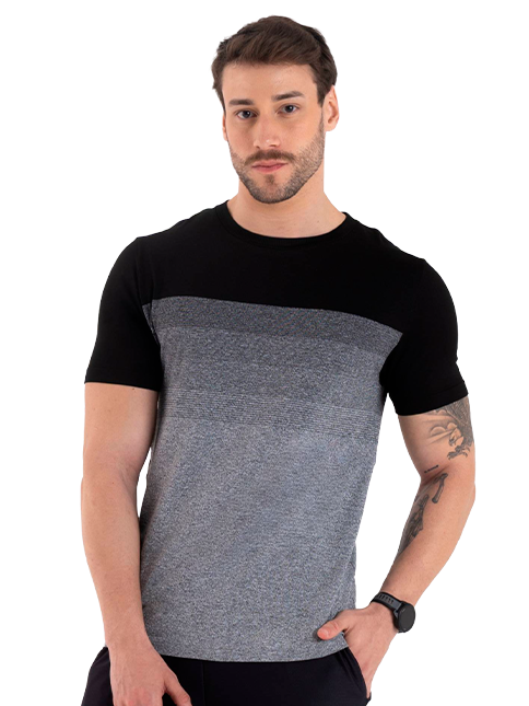 T-SHIRT SEM COSTURA COM LISTRAS DEGRADE 3