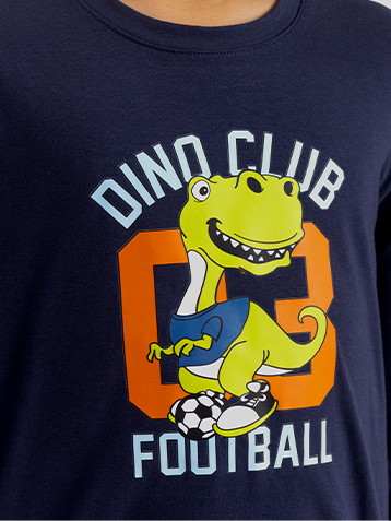 PIJAMA COMPRIDO+ BOLSA EST.DINO FUTEBOL 3